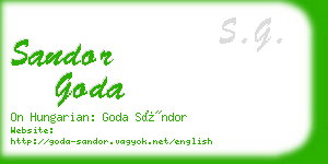 sandor goda business card